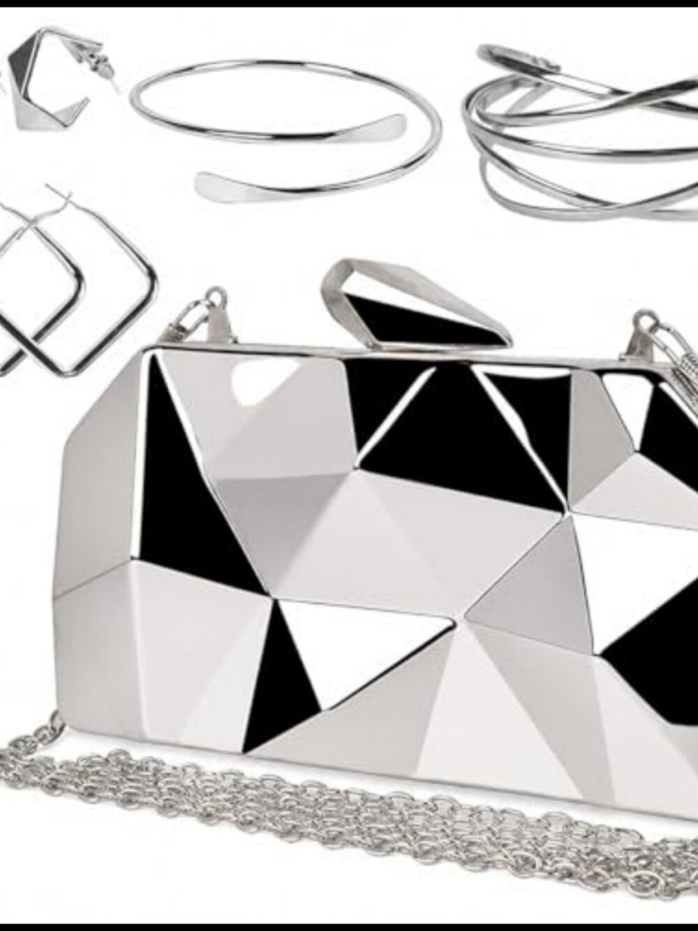 Metal Hard Case Clutch Small Evening Bag Dressy Wedding Handbag
